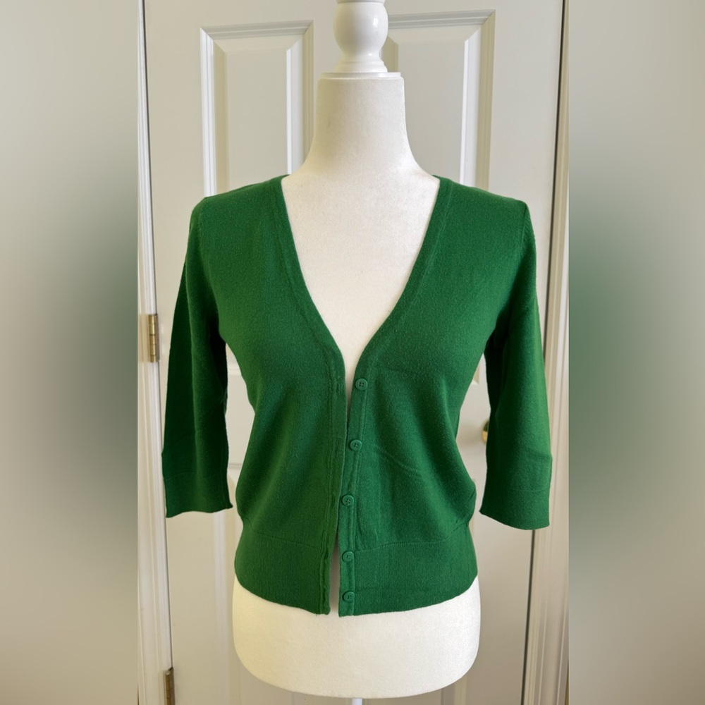 Worthington Green V-Neck Button Cardigan